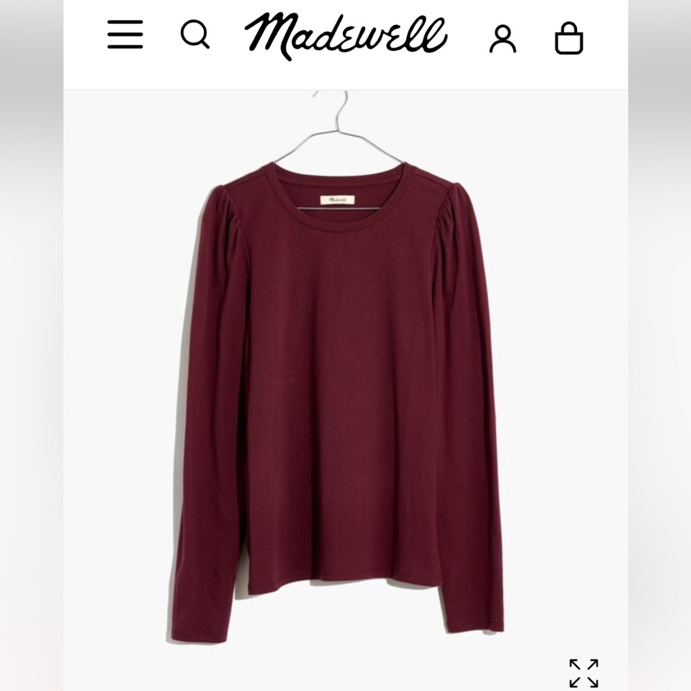Madewell (Re)sourced 100% Cotton Puff-Sleeve Tee Sz:M